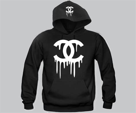 chanel dripping logo hoodie